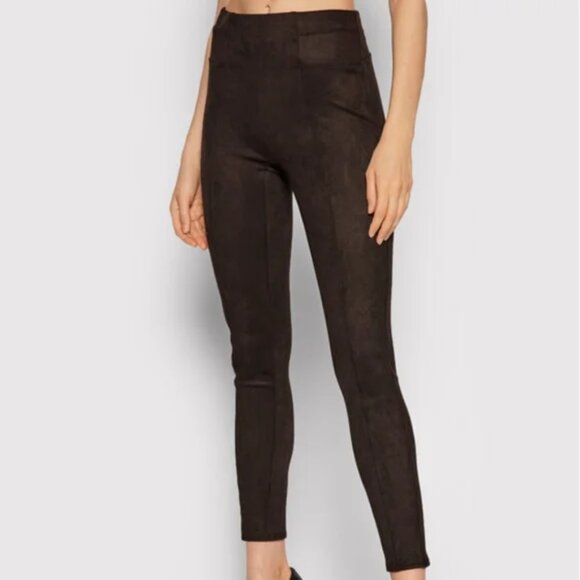SPANX• Faux suede chocolate brown leggings - Picture 1 of 8